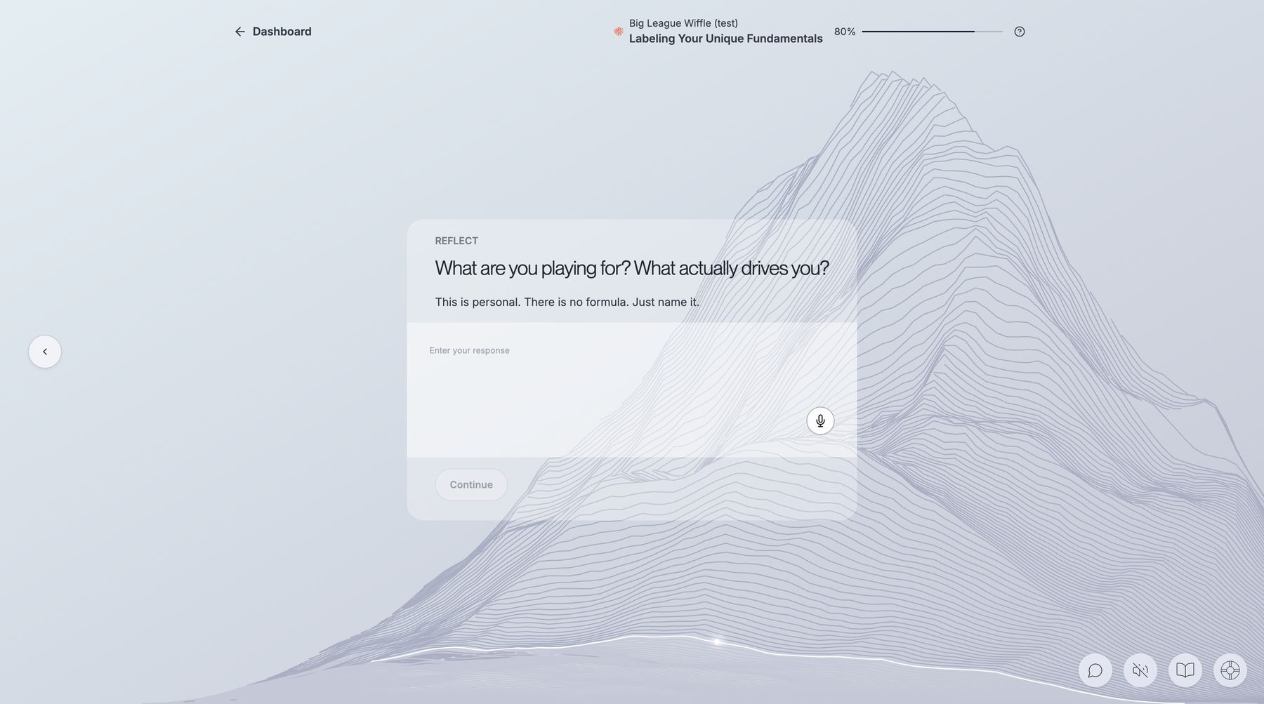 A reflection prompt in the Wise Friend platform